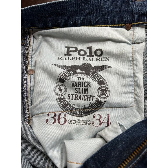 Polo Ralph Lauren Men's Varick Slim Straight Jeans Classic Indigo Wash Sz 36 x 3 - Picture 6 of 11
